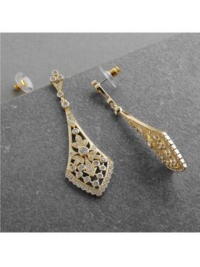 Mariell Dangle Bridal Earrings, Dramatic 2 ¾" Length